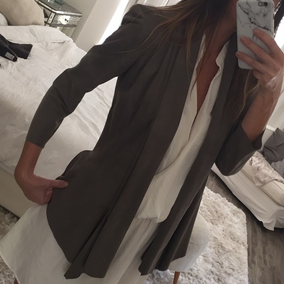 Suede asymmetric jacket - Picture 2 of 6